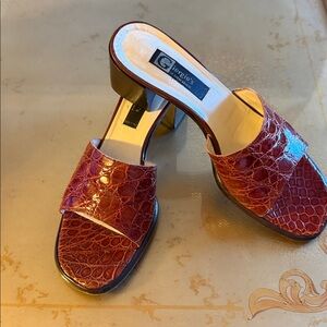 Women's Red Alligator Sandals